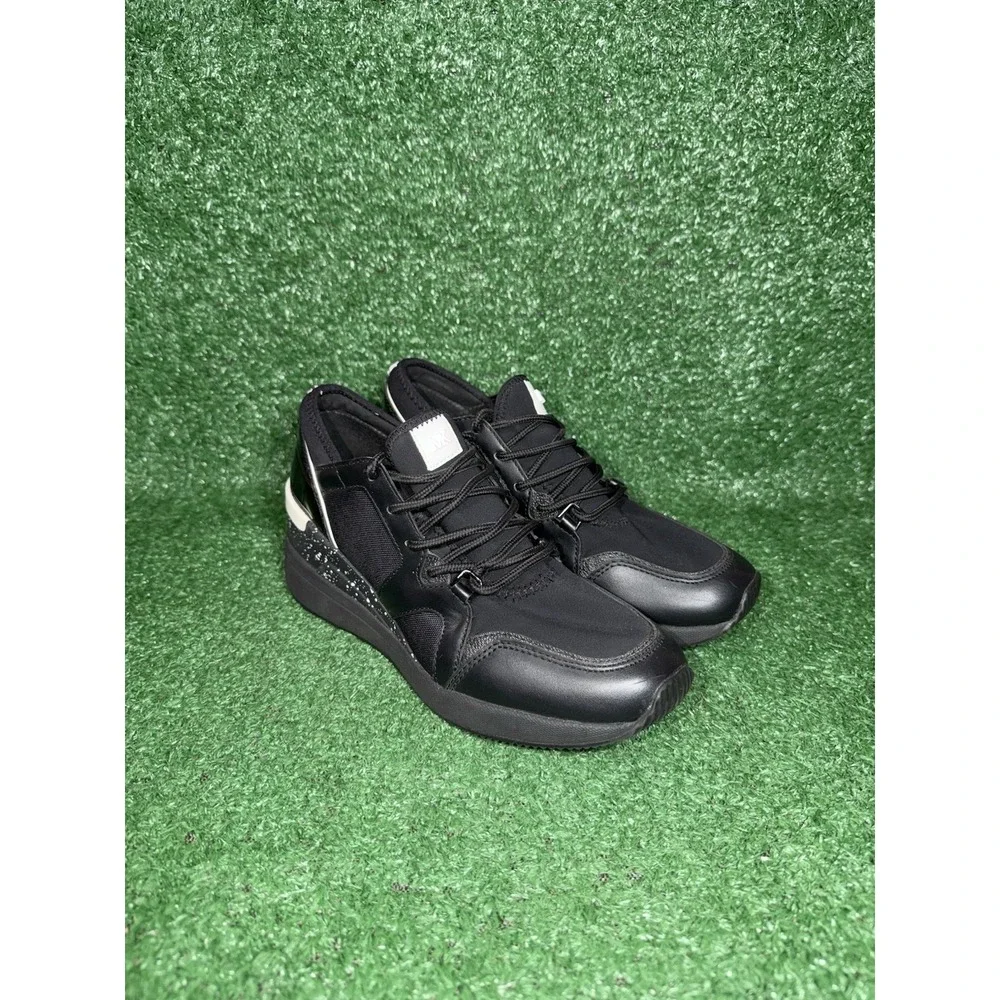 Michael Kors Shoes Womens Size 6 Liv Wedge Black Leather Comfort Sneakers